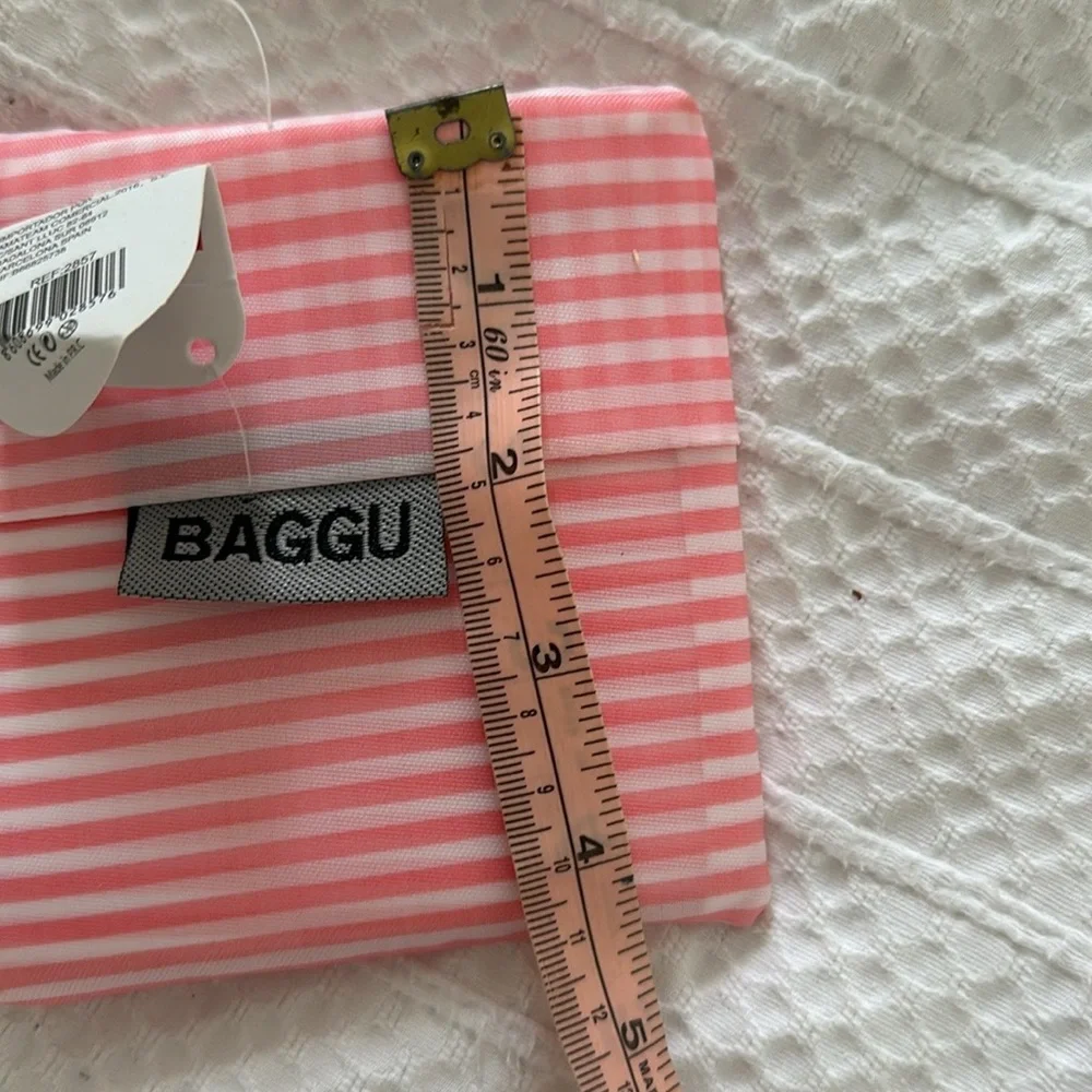 2 NWT IMITATION BAGGU foldable TOTE bags - turquoise/stars & Pink stripes - Picture 6 of 10
